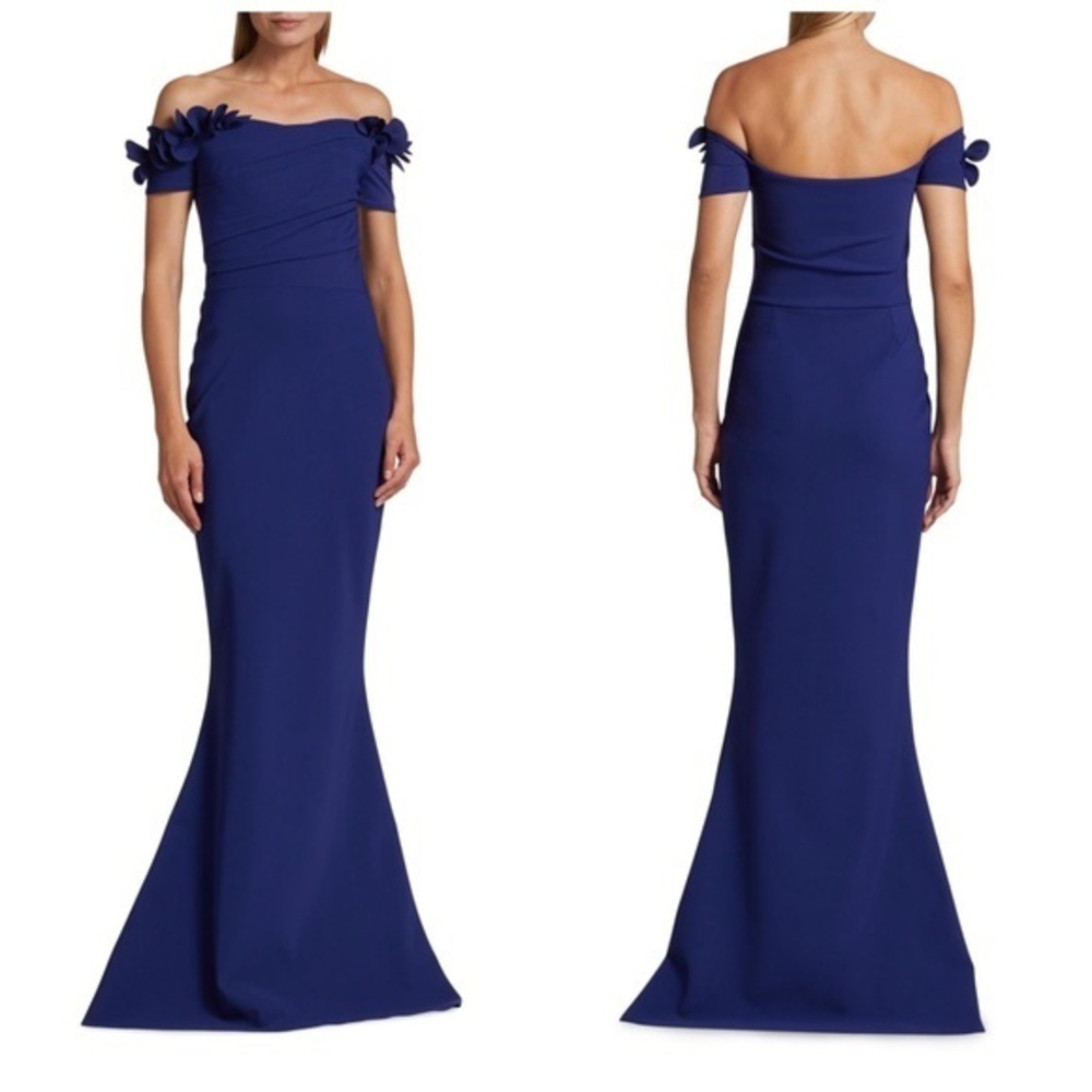 Chiara Boni La Petite Robe Yiana Floral Appliqué Gown Size 10 $1090